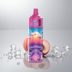 JNR Alien 10000 Puffs Persikka jää + 850mAh Akku, 20ml Nestee, Type-C, RGB