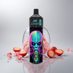 JNR Alien Max 18000 Puffs Hubba Bubba Mansikka Älykäs LED-näyttö Kaksoisverkkokäämi 850mAh 28ml Type-C