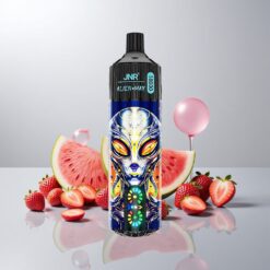 JNR Alien Max 18000 Puffs Mansikka-Arbuusi Purukumi Älykäs LED-näyttö Dual Mesh Coil 28ml E-neste Type-C Pikalataus