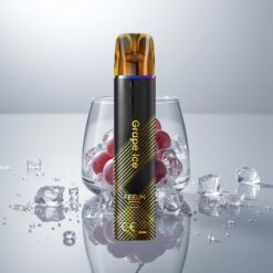 JNR Black&Golden 600+200 Puffs Disposable Vape Mustajää (800 Puffia, 550mAh, 2ml, TPD, 2% Nikotiinia)