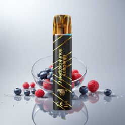 JNR Black&Golden 600+200 Puffs Disposable Vape Mustikka-Hapoohtoinen Vadelma 800 Puffs 550mAh 2ml TPD 2% Nikotiinia