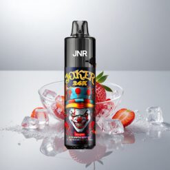JNR Joker 24K Puffs Disposable Vape Mansikkajää + 24000 Tupakkaa, 2+10ml Uudelleentäytettävä, 800mAh