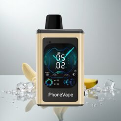 JNR PhoneVape 30000 pussit Disposable Vape Banaanijää 850mAh Type-C Ladattava Turbo Moodi