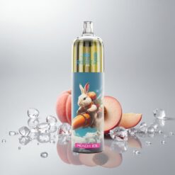 JNR Rocket-X 12400 Puffit Disposable Vape Persikka-Jää (Säädettävä ilmavirta, RGB-valot, 850mAh, 25ml, Type-C)