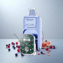 JNR VapeWatch 30000 Puffs Sininen Vadelma Jää – 30 000 tupakointia, 1000mAh, 19mL, 5% nikotiinia, Kaksoishuotrakäämitys, Type-C-pikalataus