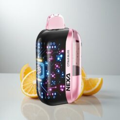 NEXA Ultra 50K Disposable Vape Sitrusautus 20ml 800mAh 50000 Tupaa 5% Nikotiinia 0.9ohm Kaksoishila Näyttö Type-C