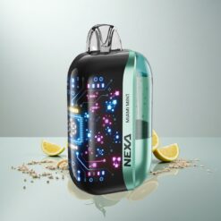 NEXA Ultra 50K Miami Mint (20ml esitäytetty, 800mAh akku, 50000 savut, 5% nikotiinia, 0.9ohm Dual Mesh, 3d-käyränäyttö, Type-C)
