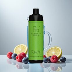 RandM Fumot Shisha 10000 Puffs Sininen Vadelma Sitruunalimsa 18ml 850mAh 0.6ohm Type-C