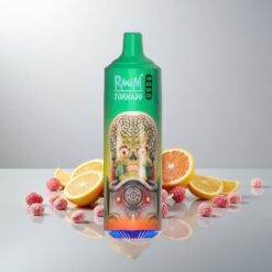 RandM Tornado 9000 Puffs 850 mAh Ladattava 18 mL RGB-näyttö Mesh-käämi Sateenkaari Makeiset 54 Makua