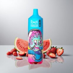 RandM Tornado 9000 Puffs Mansikka-Arbuusi 18 ml Mesh-Käämi RGB-Näyttö 850 mAh