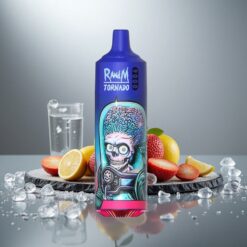 RandM Tornado 9000 Puffs Musta Jää 850 mAh 18 mL Mesh-käämi RGB-näyttö