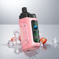 Razz Bar 45000 Puffs Mansikka-Jää 1.0 Ohm Mesh, Säädettävä Ilmanvirtaus, 650 mAh