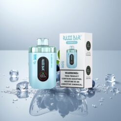 Razz Bar 50K 50000 Tupakkaa 1.0 Ohm Verkkokäämi 650 mAh Type-C 2% Nikotiini Mustikkajää