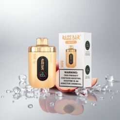 Razz Bar 50K Puffs 50000 Töörynää 1.0 Ohm Verkkokäämi 650 mAh Akku Type-C Ladattava 2% Nikotiinia Persikka-Jää