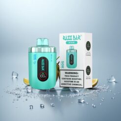 Razz Bar 50K Puffs Disposable Vape Sininen, 50000 Tupaa, 1.0 Ohm Verkkokela, 650 mAh Akku, Type-C Ladata