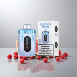 Razz Bar 50K Puffs Kertakäyttöinen Vape Vadelma-Arbuusi 50000 Tupakointia 1.0 Ohm Verkkokäämi 650 mAh Akku Type-C Ladatava 2% Nikotiinia