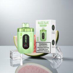 Razz Bar 50K Puffs Vesimeloni Jää + 50000 Tuhinaa, 1.0 Ohm Verkko, 650 mAh