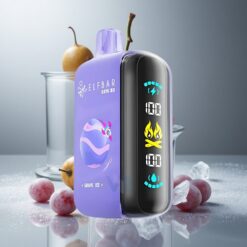 ELF BAR RAYA D3 25000 Puhallusta Kertakäyttöinen Vape Viinijää (850mAh, 23ml, 5% Nikotiinia, Näyttö, Type-C)